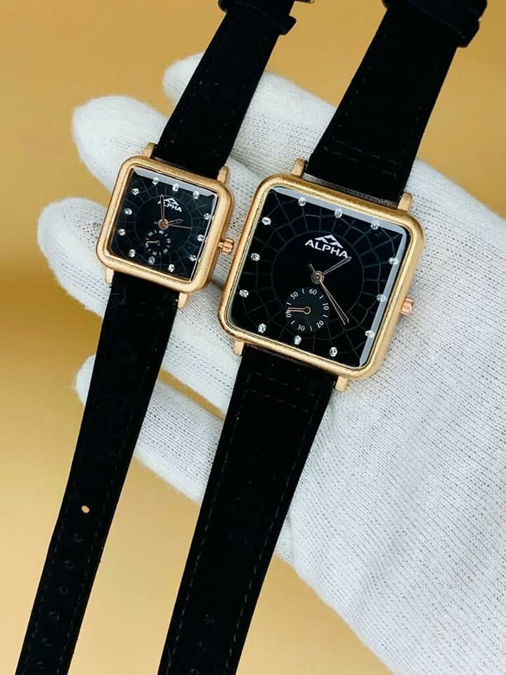 Couple Watch Black Gold (Best For Wedding, Anniversary, Engagement Gifts.)