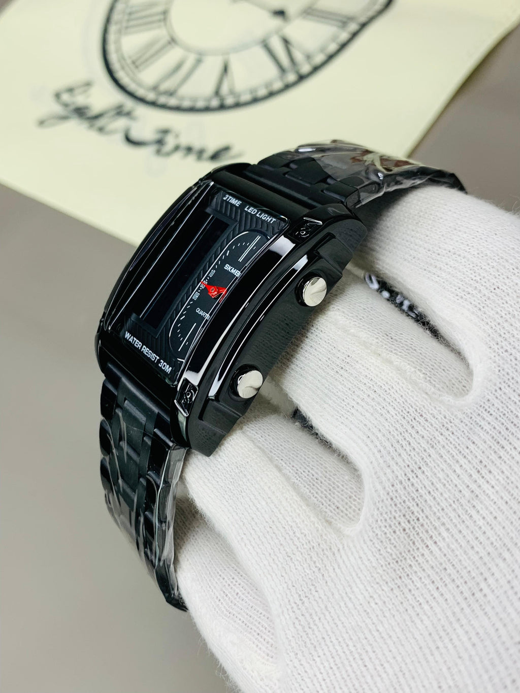 Dual Time Watch – Original Rectangle Dial | 1 Year Warranty