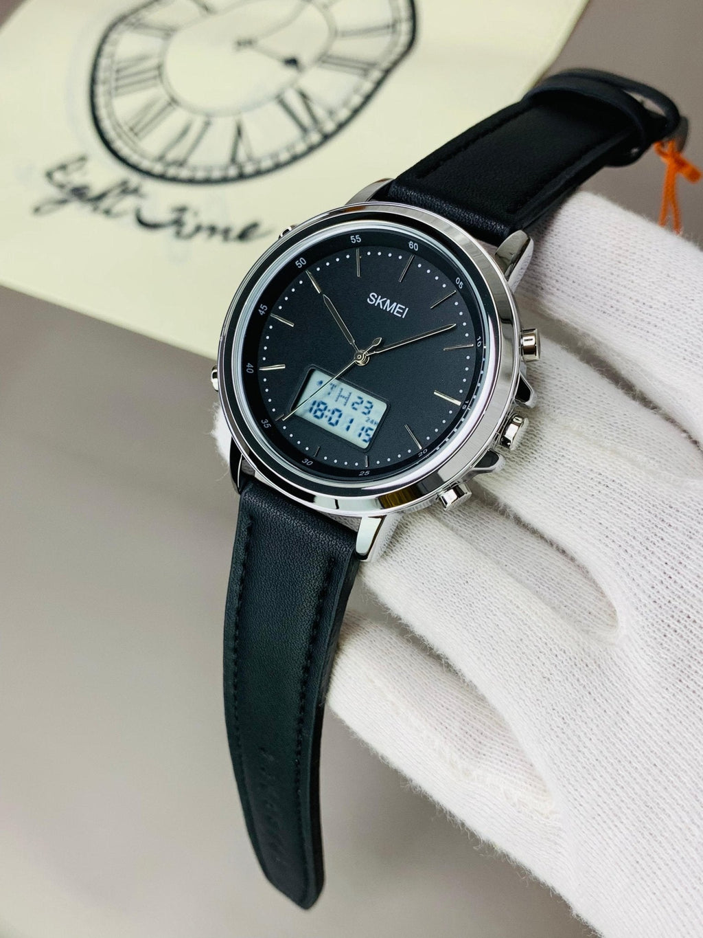 Skmei Dual Time Leather Belts (Best For Daily Wear & Gifts) - RIGHT TIME