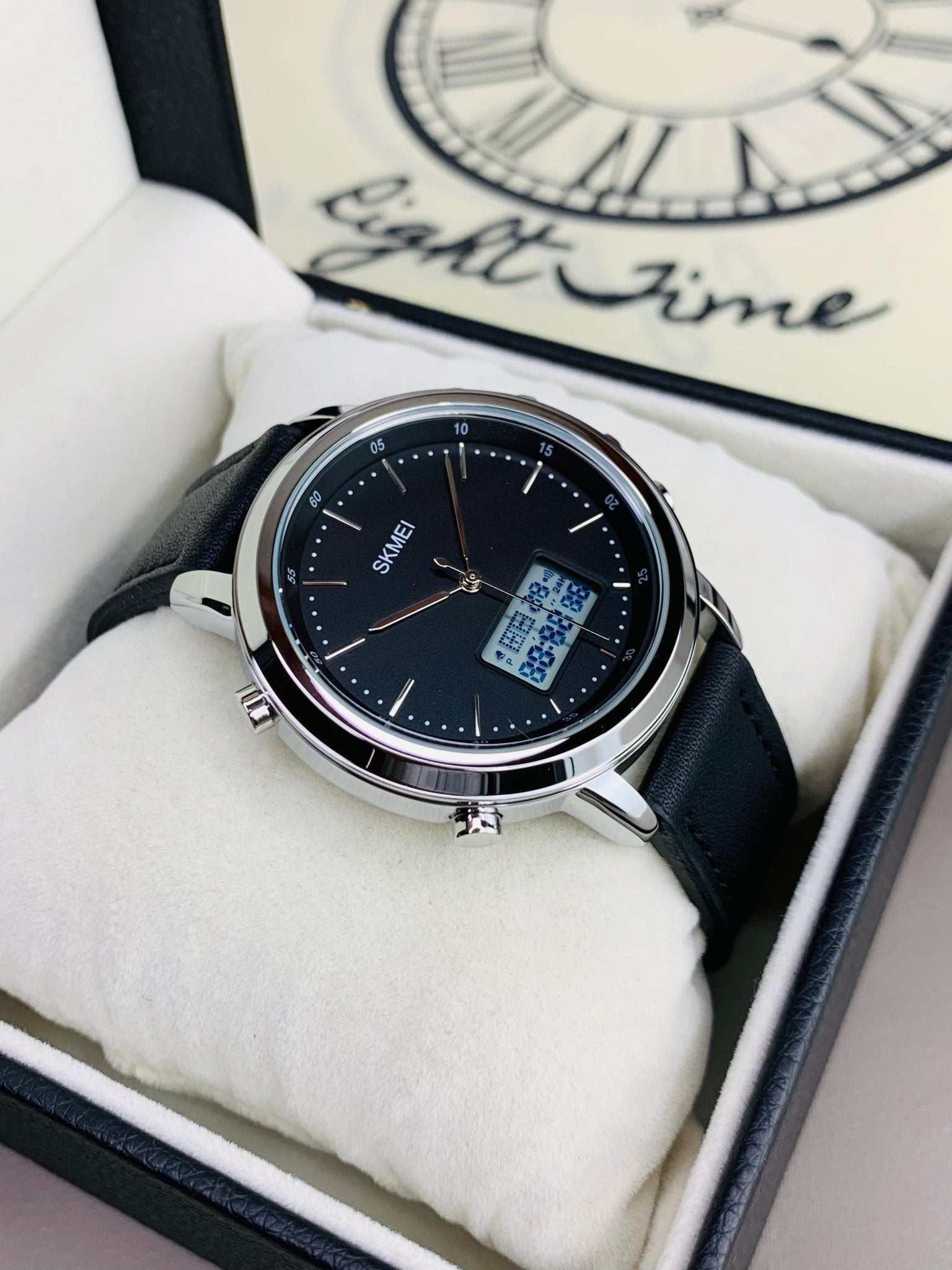 Skmei Dual Time Leather Belts (Best For Daily Wear & Gifts) - RIGHT TIME