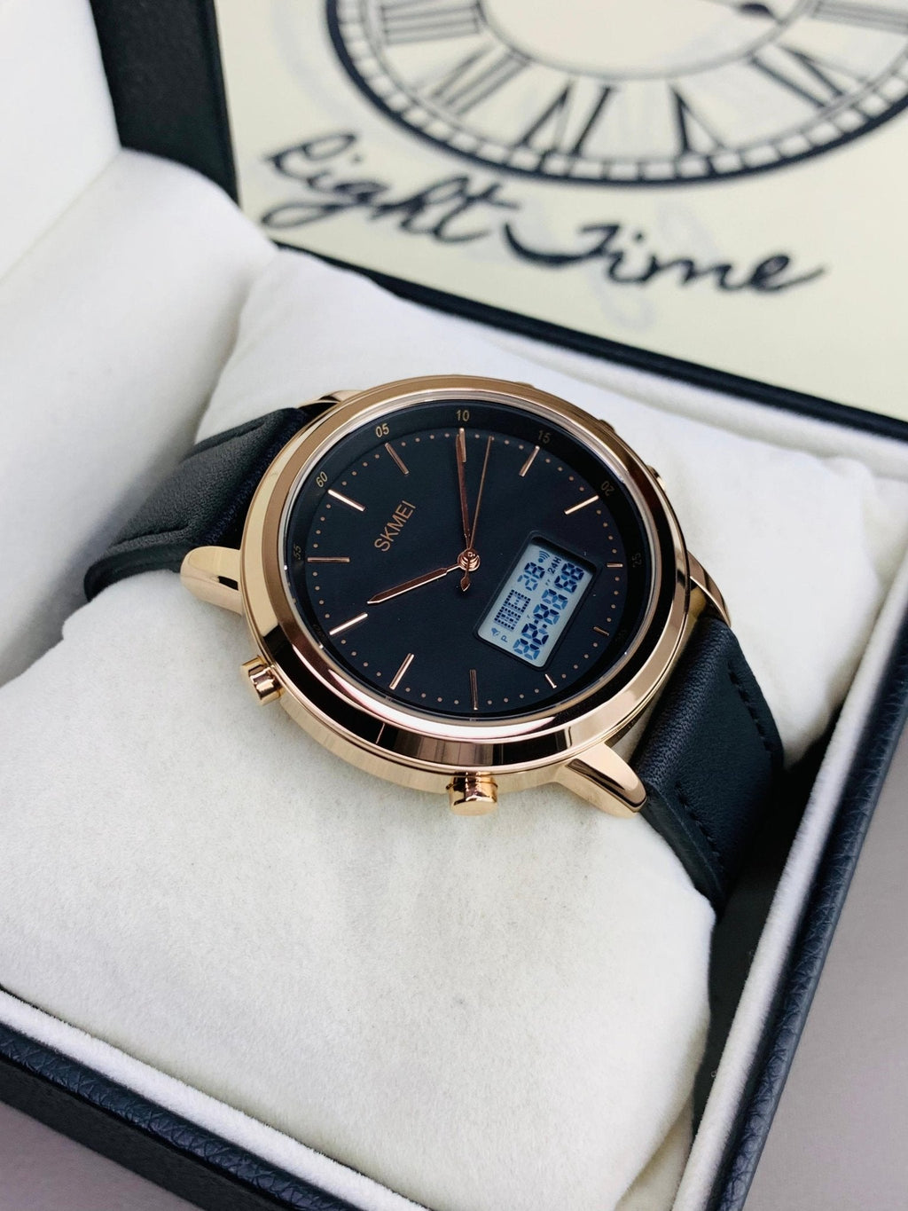 Skmei Dual Time Leather Belts (Best For Daily Wear & Gifts) - RIGHT TIME