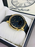 Skmei Dual Time Leather Belts Golden - RIGHT TIME